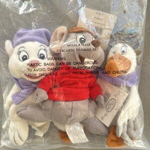 Rescuers Orville Bianca Bernard Disney Store Bean Bag 8" Plush Set of 3 Stuffed